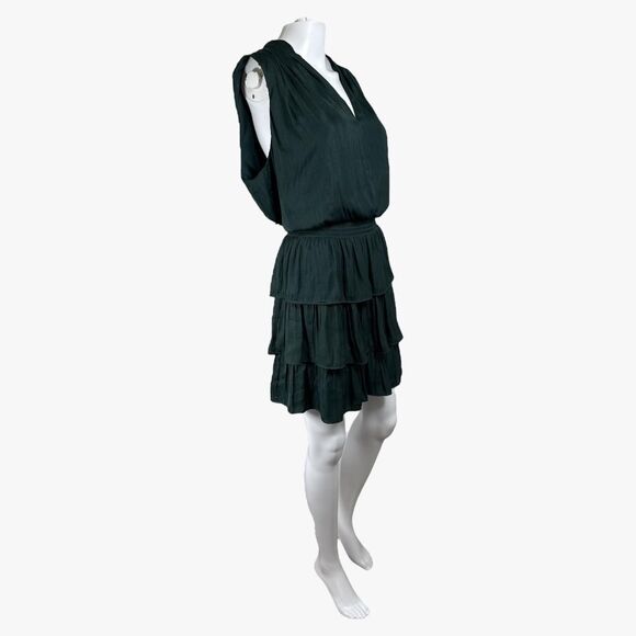Nordstrom Socialite Women's Tiered Ruffle Mini Dress in Forest Green Sz XL Glam - Picture 2 of 6